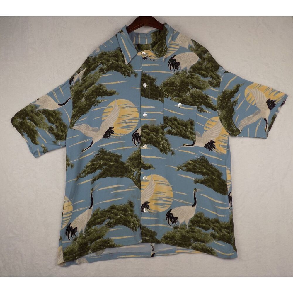 Hummingbird Vintage Artistic Print Style Button Up Shirt Size XXL